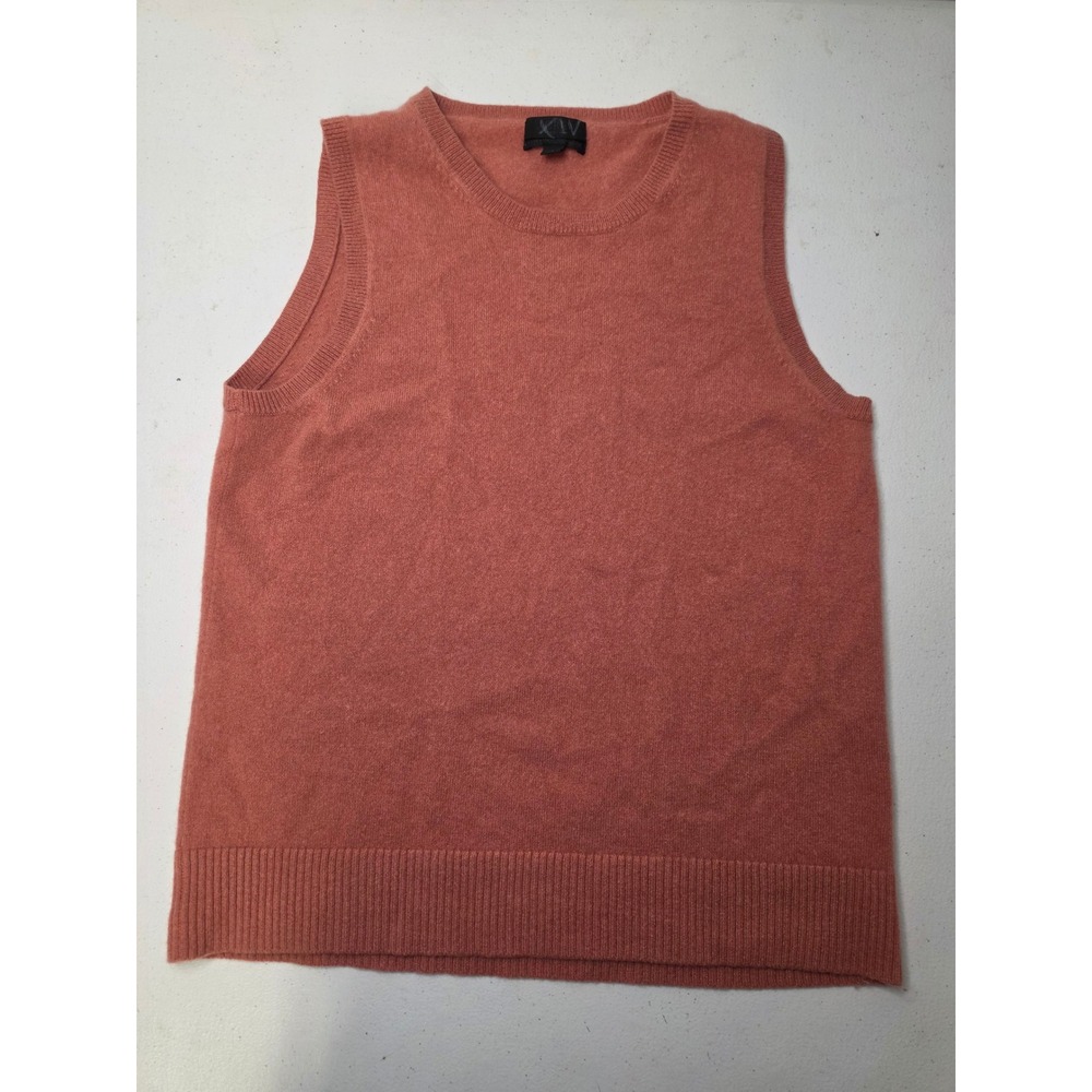 J.Crew Collection 100% Italian Cashmere Shell Sweater Vest Terracotta Rose L